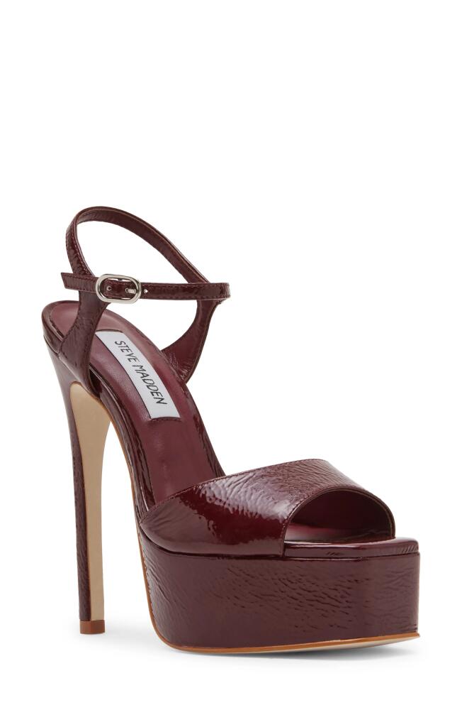 Steve Madden Cologne Platform Stiletto Sandal in Burgundy Leather Cover