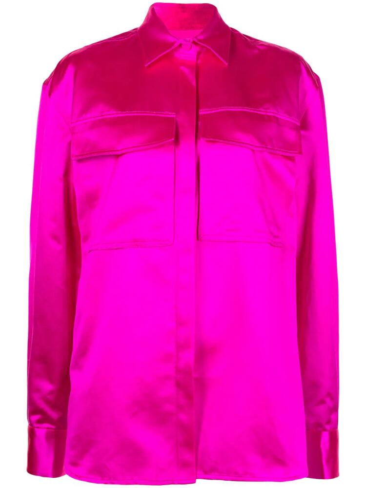 Alex Perry Duchesse satin boxy shirt - Pink Cover