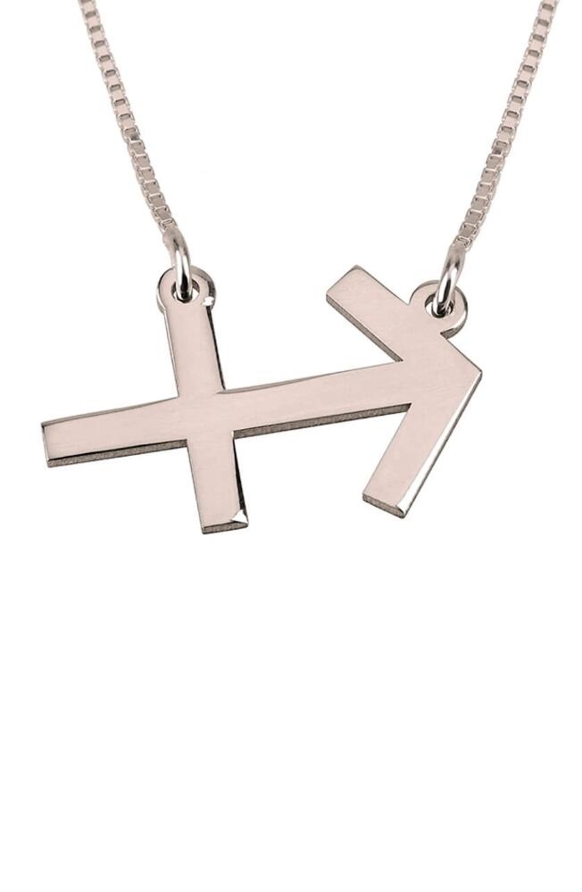 MELANIE MARIE Zodiac Pendant Necklace in Rose Gold Plated - Sagittarius Cover