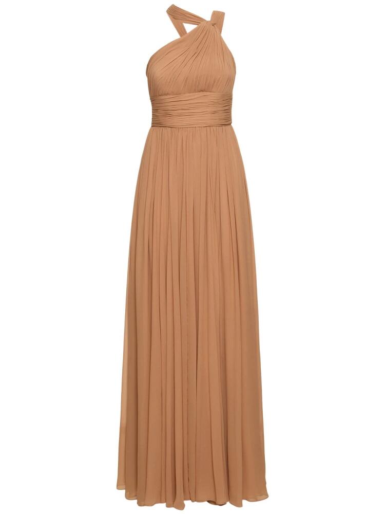 MICHAEL KORS COLLECTION Silk Chiffon One Shoulder Maxi Dress Cover