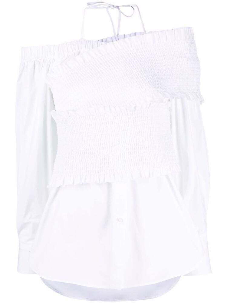 MSGM off-shoulder cotton blouse - White Cover