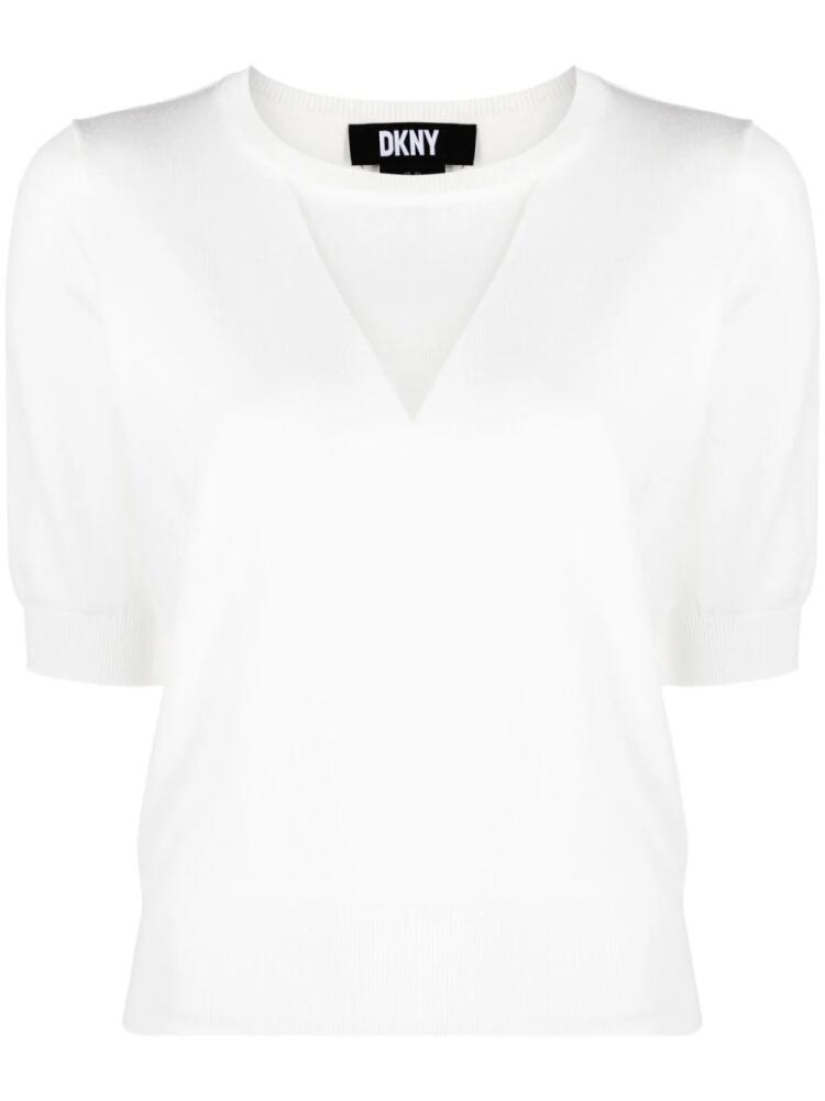 DKNY V-neck cropped jumper - White Cover