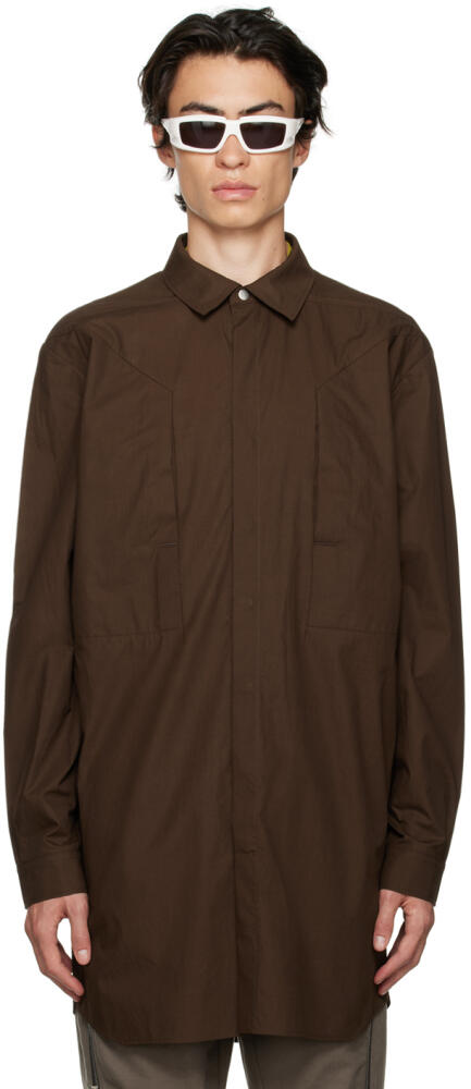 Rick Owens Brown Fogpocket Jumbo Shirt Cover