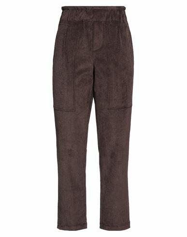 Rue Du Bac Woman Pants Dark brown Polyester, Polyamide, Elastane Cover