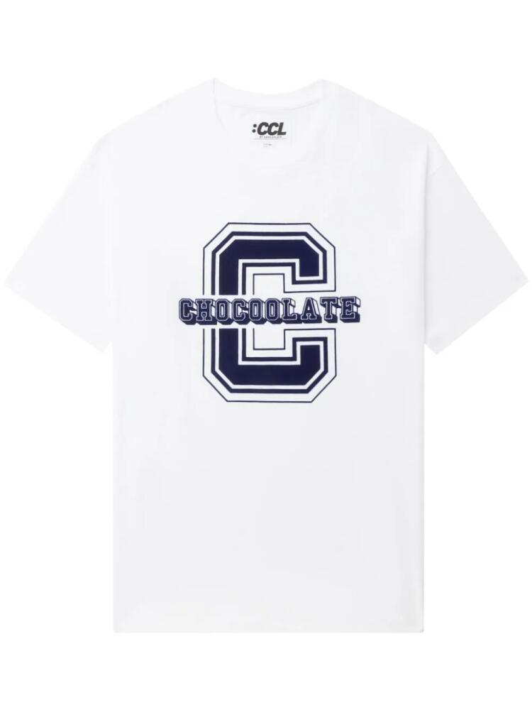 CHOCOOLATE logo-print cotton T-shirt - White Cover