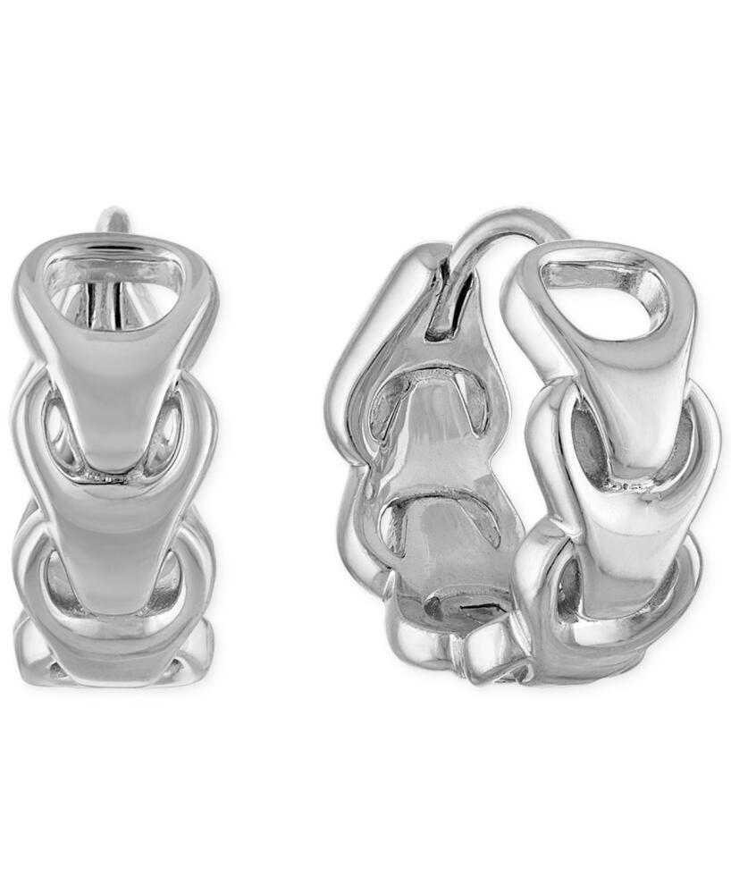 Bulova Link Hoop Earrings in Sterling Silver Cover