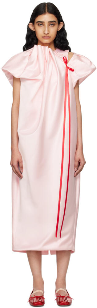 Simone Rocha Pink Pleated Midi Dress Cover