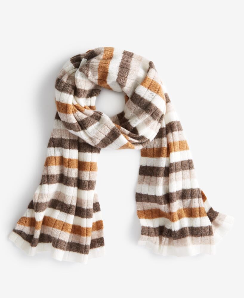 Charter Club Cashmere Stripe Muffler, Created for Macy's - Warm Praline Cover