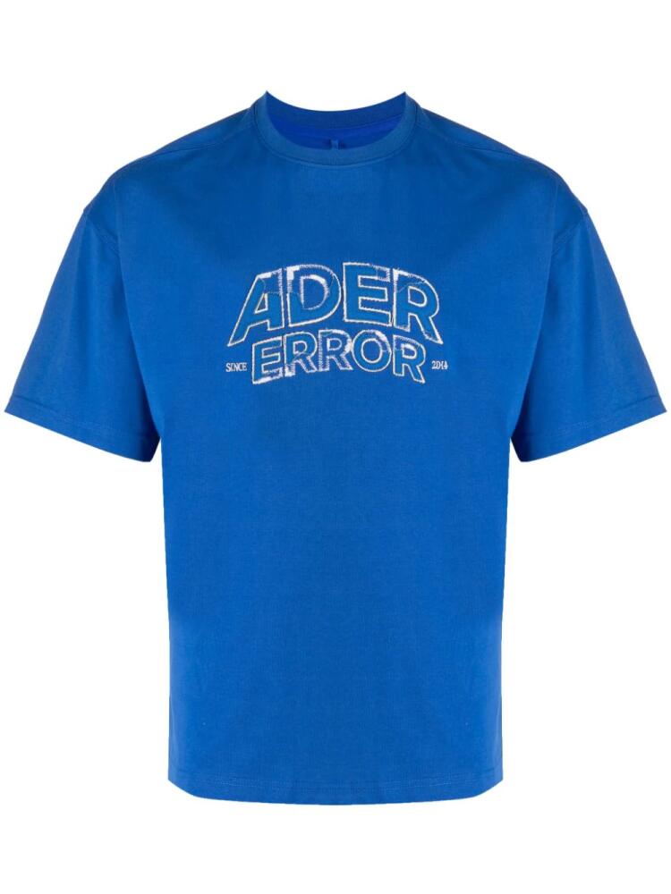 Ader Error logo-embroidered drop shoulder T-shirt - Blue Cover