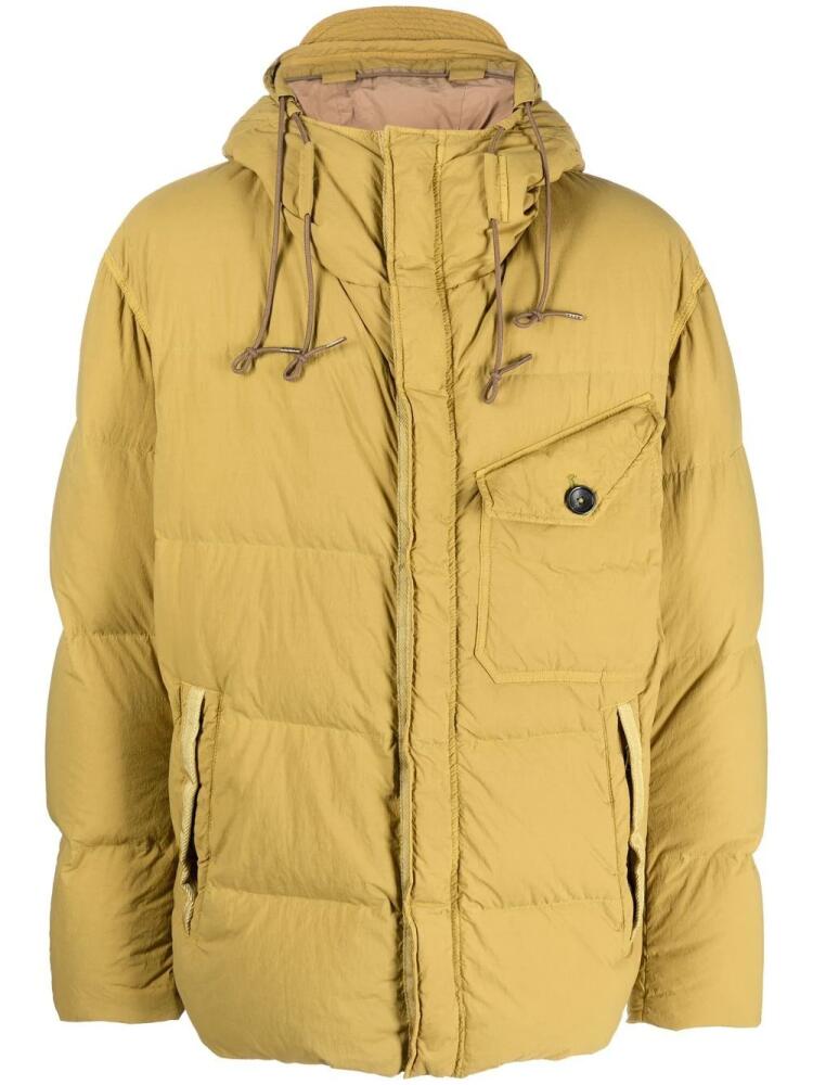 Ten C hooded down puffer jacket - Green Cover