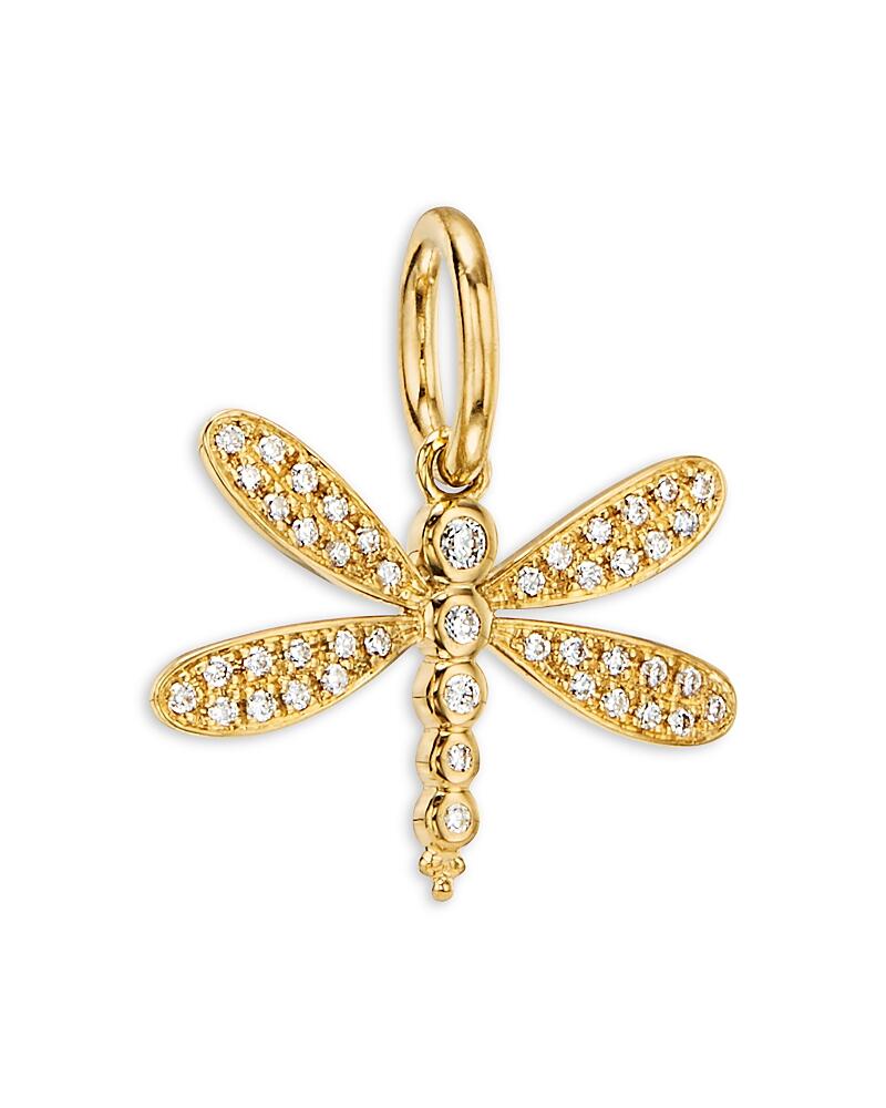 Temple St. Clair 18K Yellow Gold Fj Diamond Dragonfly Pendant Cover