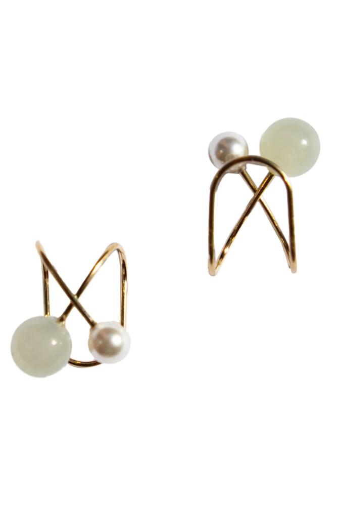 seree Colette Jade and pearl ear cuffs in Light Green Cover