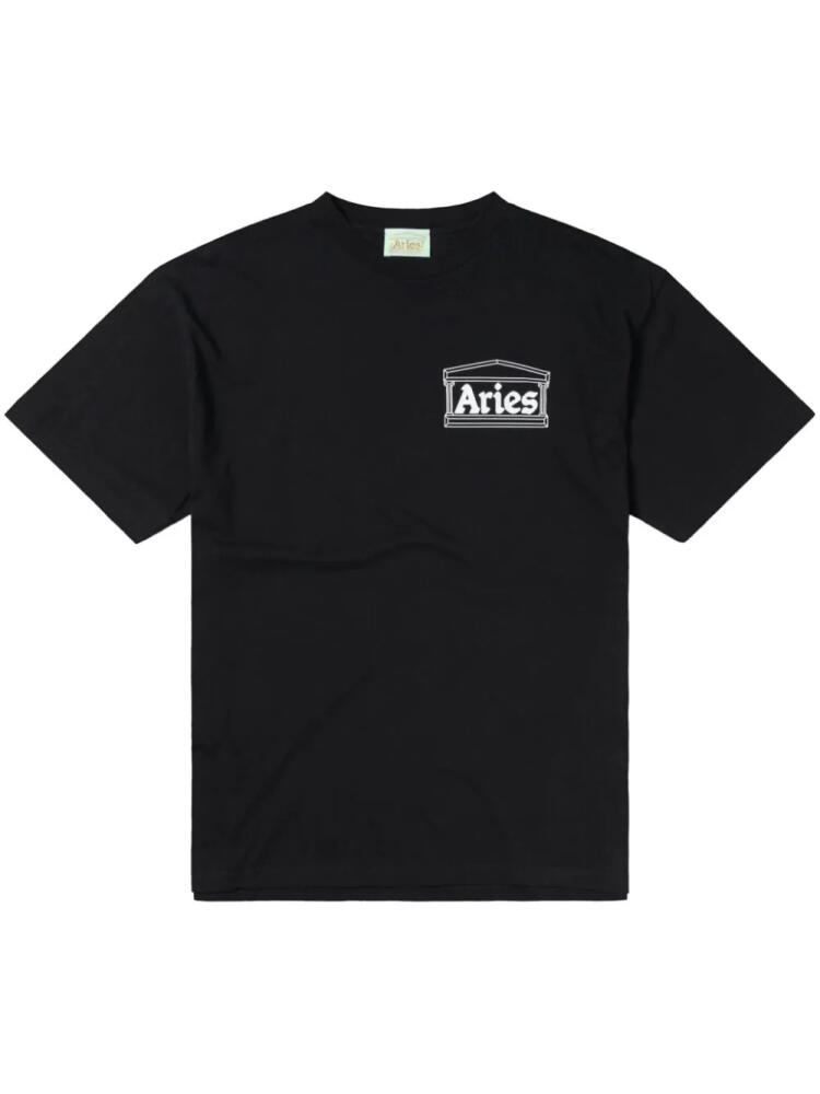 Aries logo-print cotton T-shirt - Black Cover