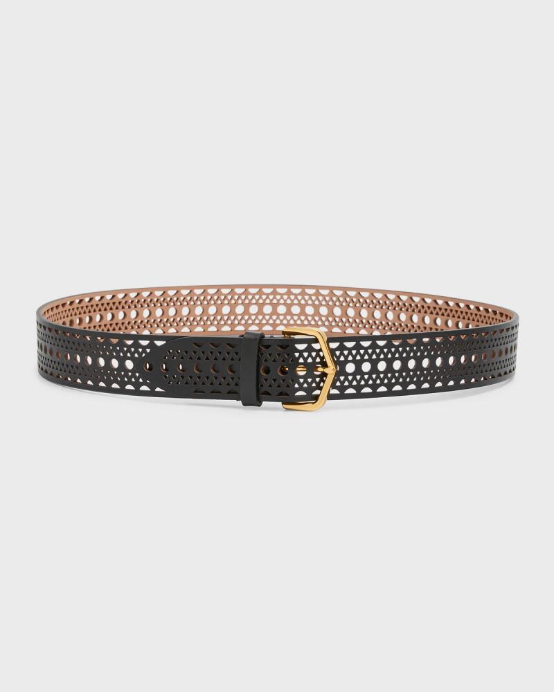 ALAIA Vienne Thin Laser-Cut Leather Belt Cover