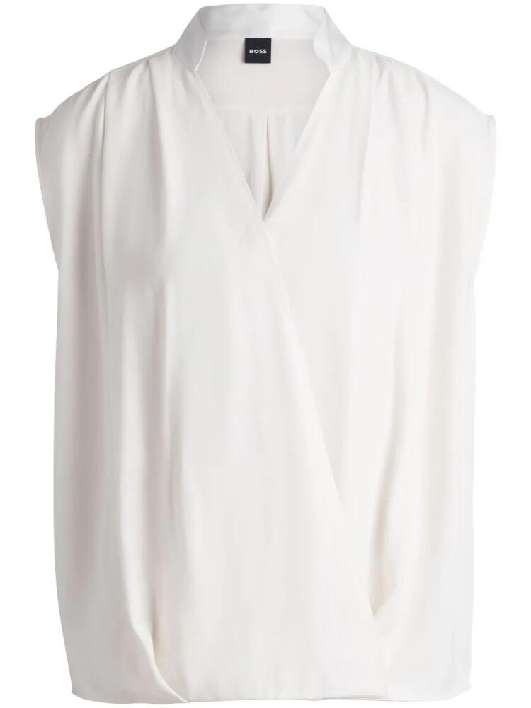 BOSS V-neck blouse - White Cover