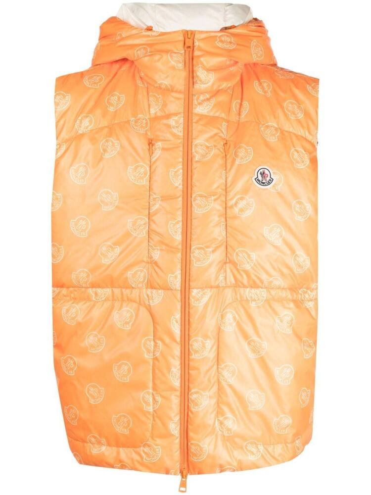 Moncler Alkarab logo-print gilet - Orange Cover