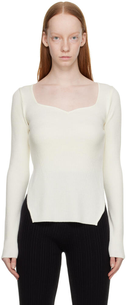 LVIR Off-White Sweetheart Neck Sweater Cover