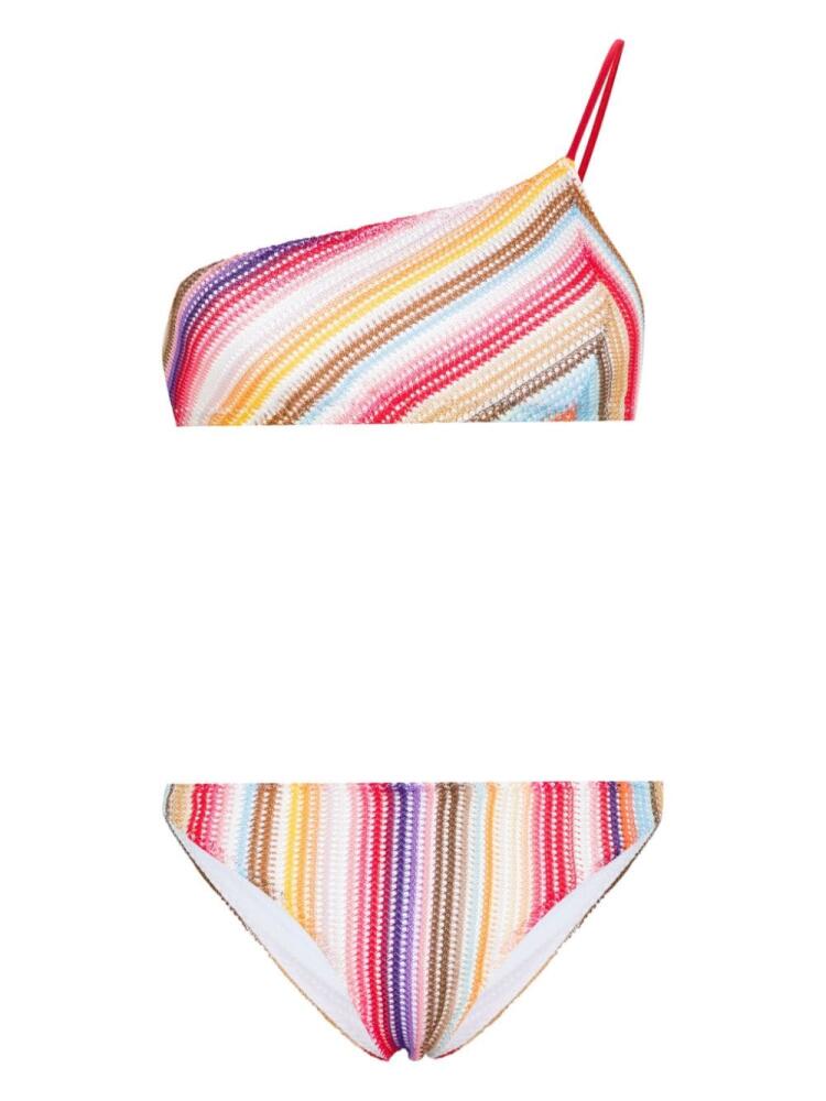 Missoni striped crochet-knit bikini - Red Cover