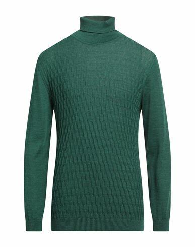 Officina 36 Man Turtleneck Emerald green Virgin Wool, Acrylic Cover