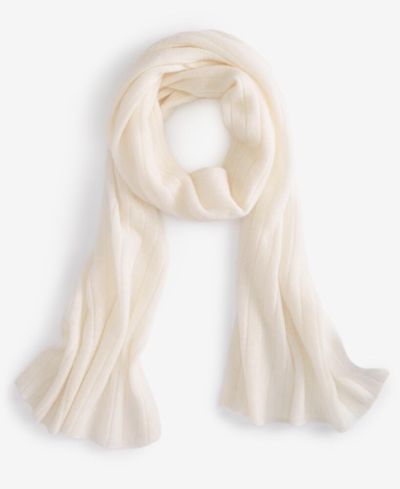 Charter Club Ribbed 100% Cashmere Scarf, Created for Macy's - Vanilla Ice Cover