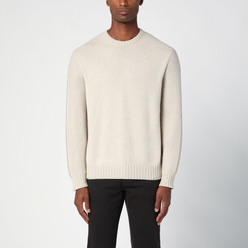 Loro Piana Ivory cashmere crew-neck sweater Cover