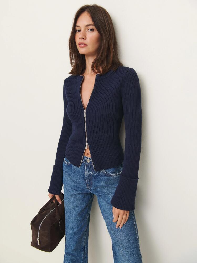 Reformation Ryan Cotton Zip Sweater Cover