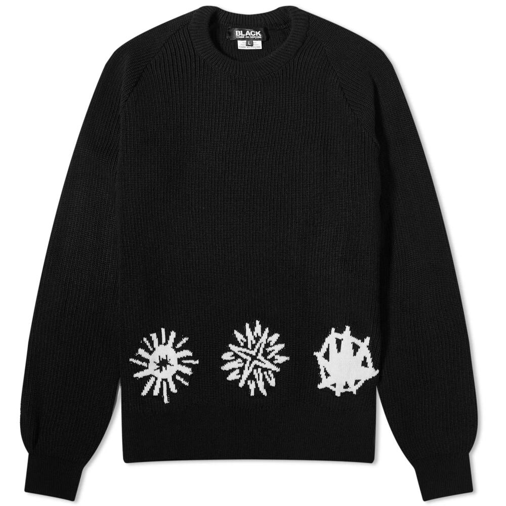 Comme des Garçons Men's x Filip Pagowski Intarsia Crew Knit in Black Cover