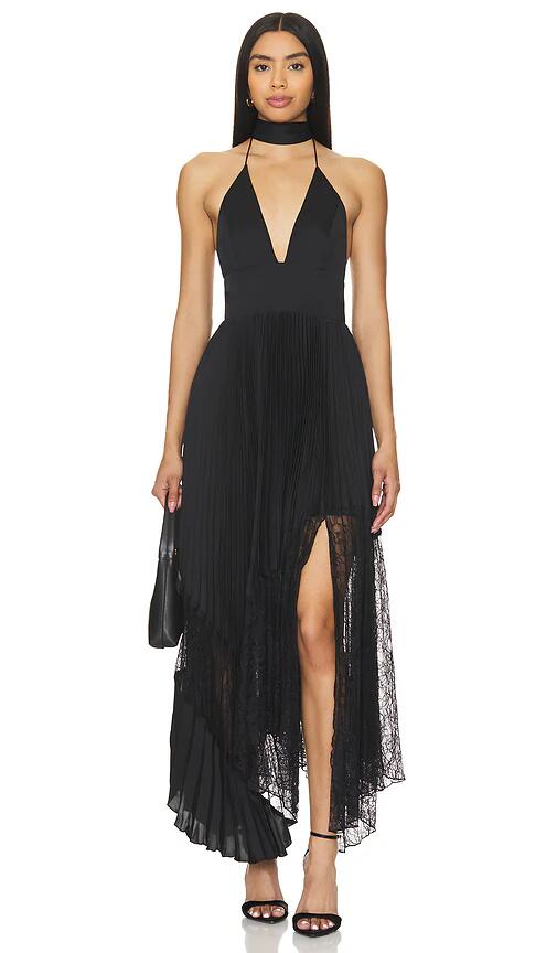 Alice + Olivia Hannah Midi Dress in Black Cover