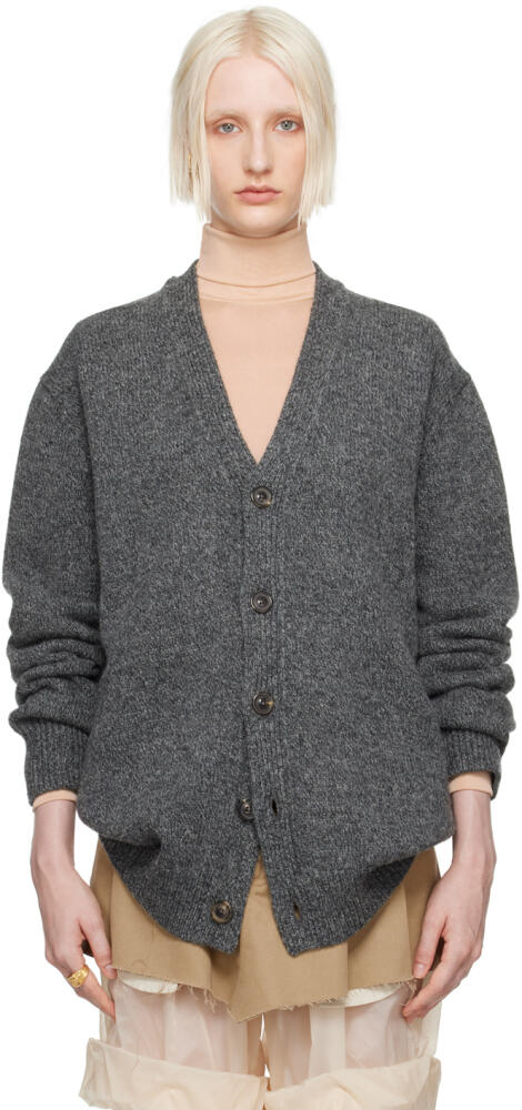 Maison Margiela Gray Washed Lambswool Cardigan Cover