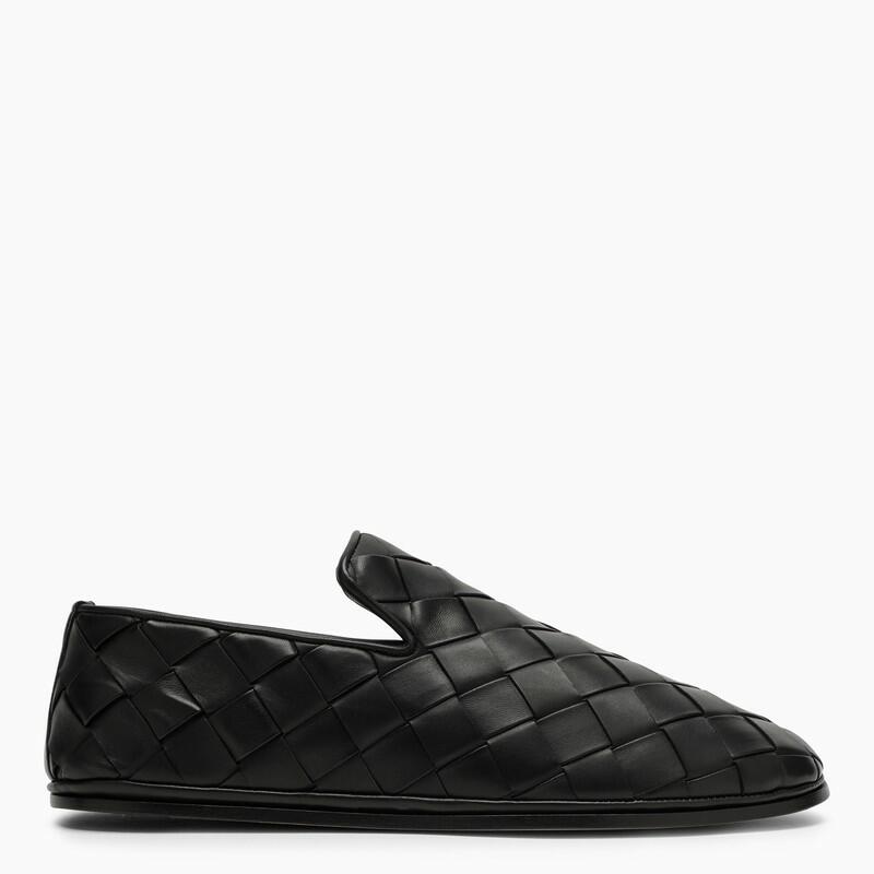 Bottega Veneta Black lambskin Sunday slippers in Intrecciato Cover