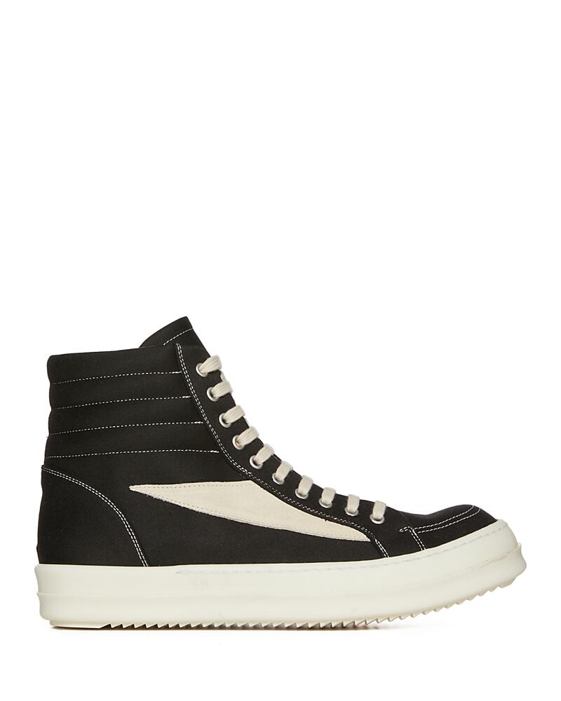 Drkshdw Rick Owens Men's Color Blocked Woven High Top Sneakers Cover