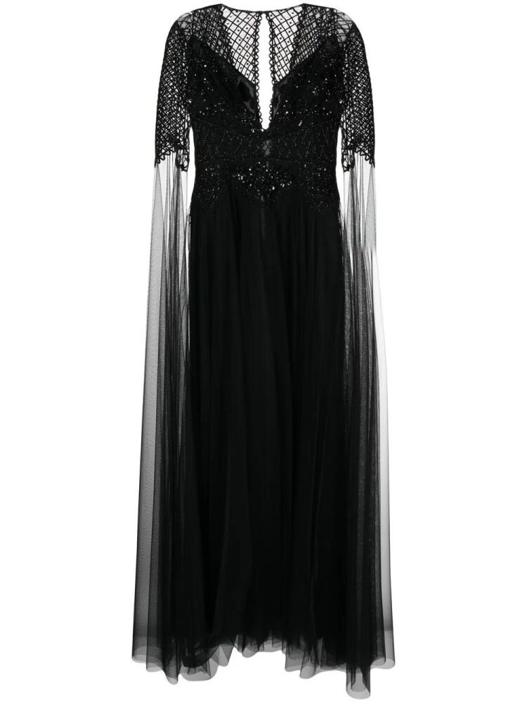 Zuhair Murad slit-sleeved tulle gown - Black Cover