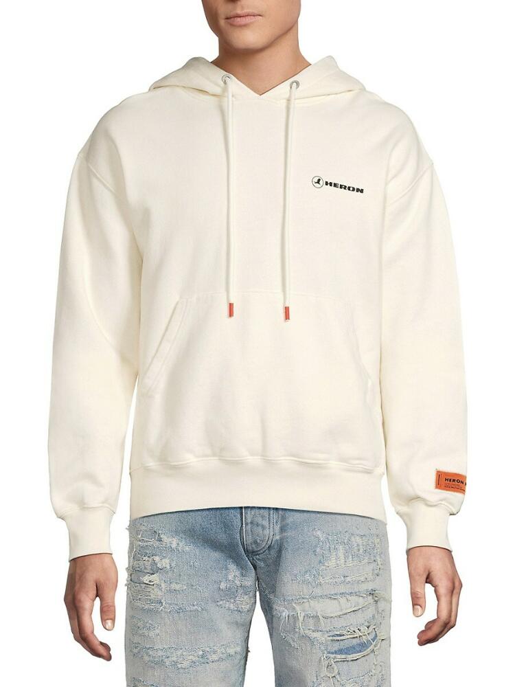 Heron Preston Men's Logo Hoodie - Ivory Black Cover