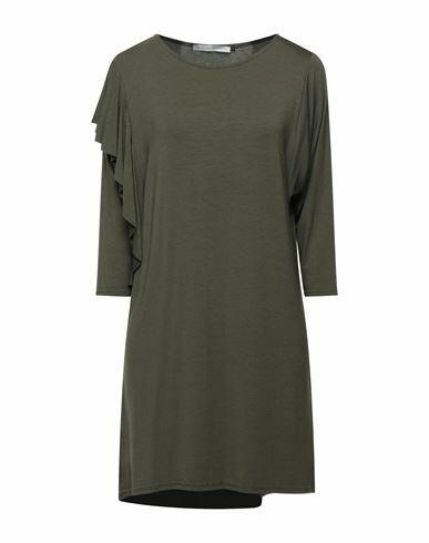 Massimo Rebecchi Woman Mini dress Military green Viscose, Elastane Cover