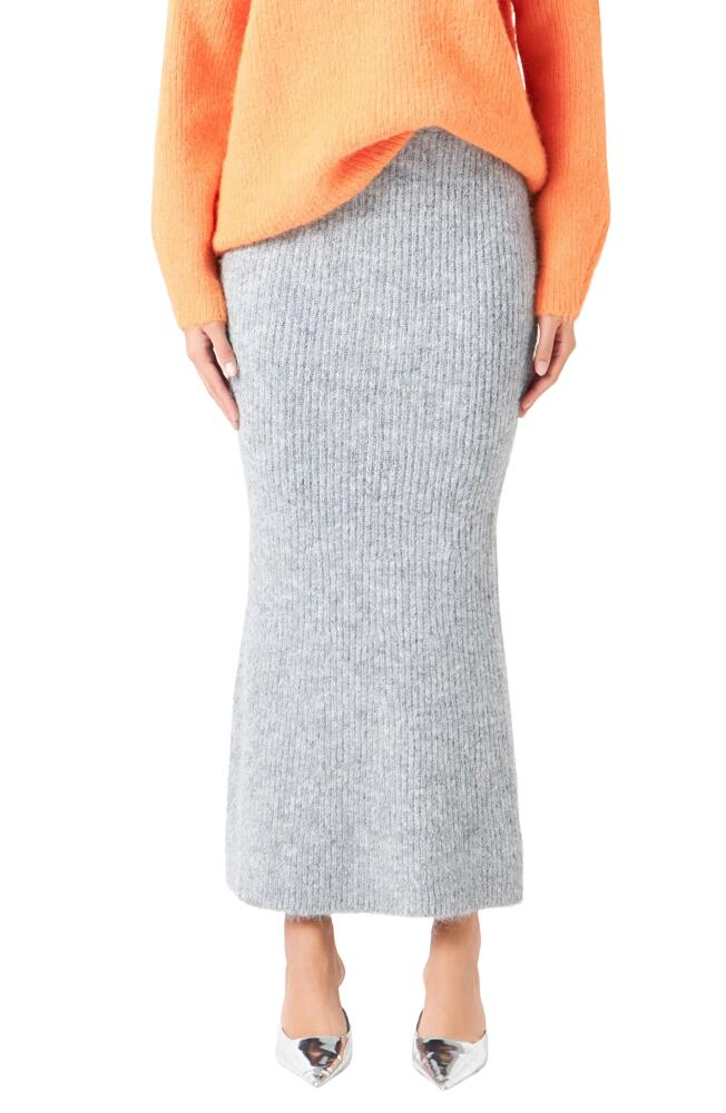 Endless Rose Fuzzy Mermaid Maxi Skirt in Heather Grey Cover