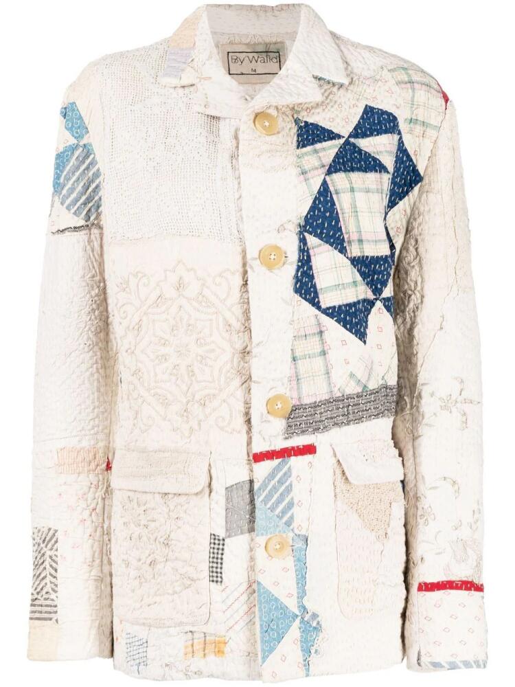 By Walid patchwork-design jacket - White Cover