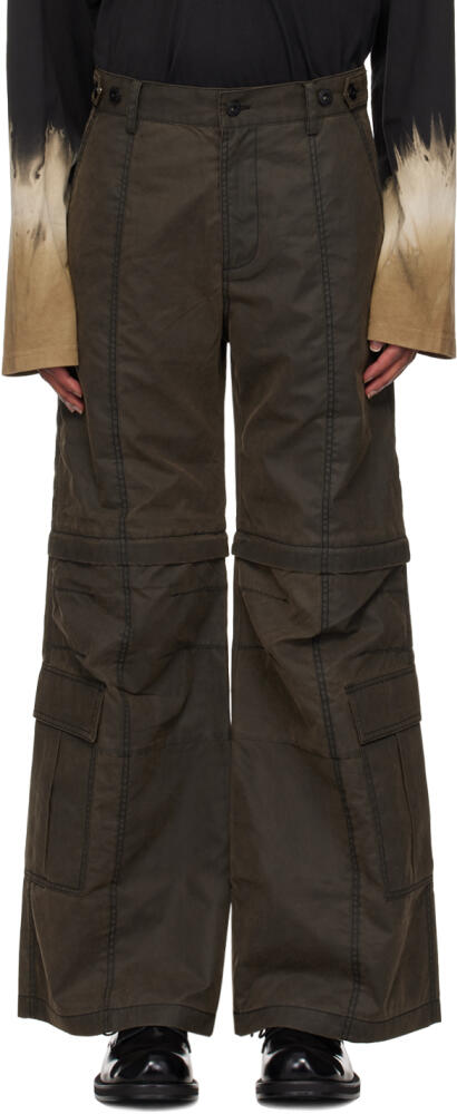 Feng Chen Wang Brown 2IN1 Cargo Pants Cover