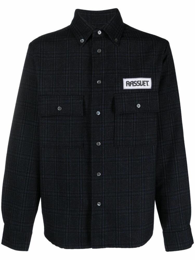 RASSVET logo-patch check-pattern shirt - Blue Cover