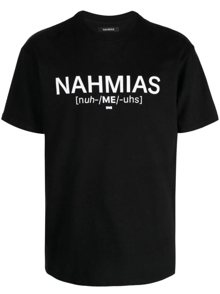 Nahmias logo-print cotton T-shirt - Black Cover