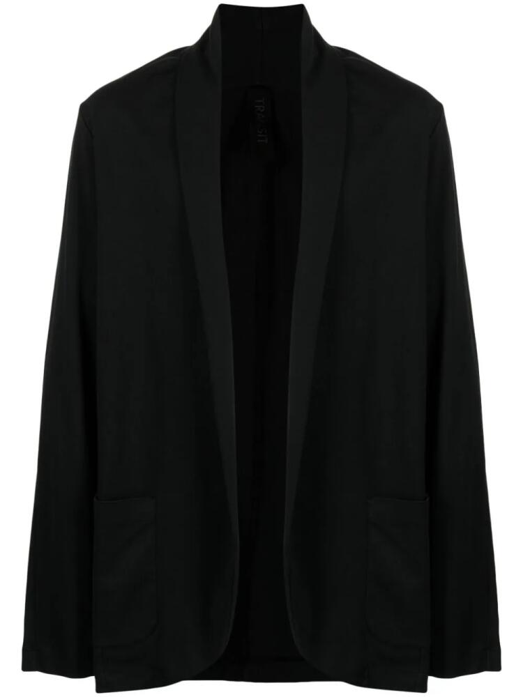 Transit narrow notch-lapel cotton blazer - Black Cover