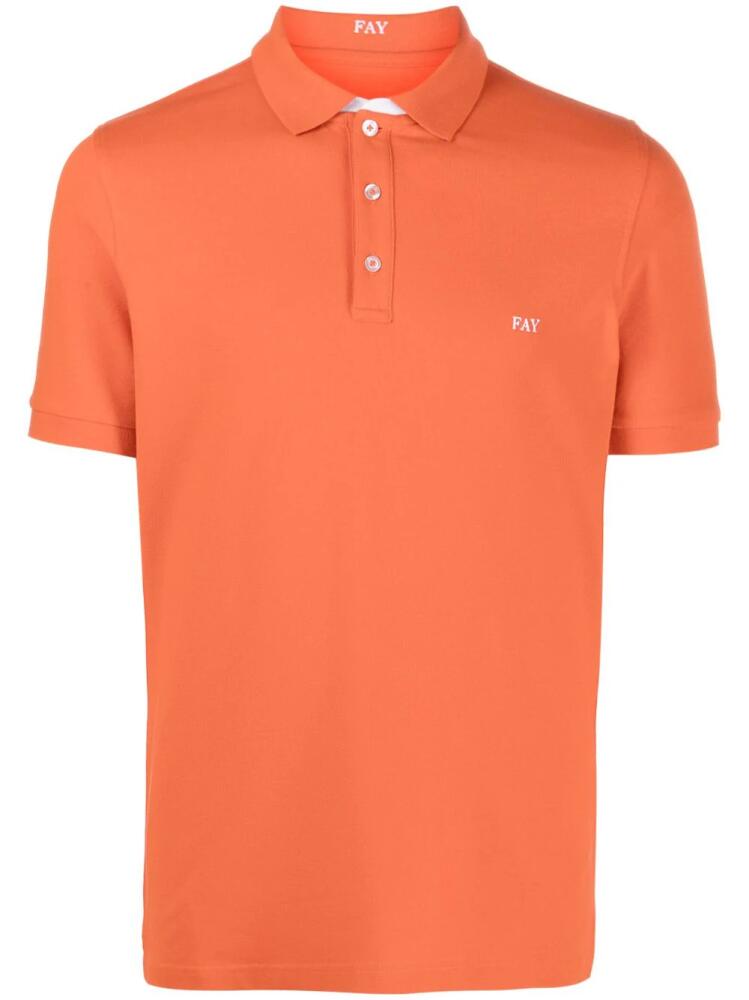 Fay logo-embroidered polo shirt - Orange Cover