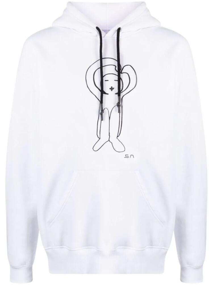 Société Anonyme graphic-print jersey hoodie - White Cover