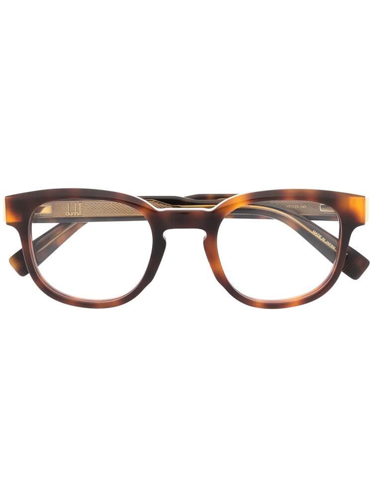 Dunhill tortoiseshell logo plaque glasses - Brown Cover