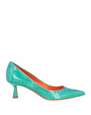 Aldo Castagna Woman Pumps Emerald green Soft Leather Cover