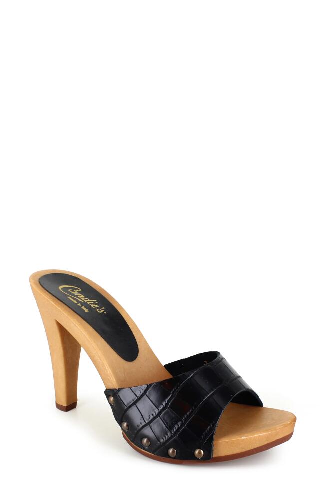 Candie's Antonella Slide Sandal in Black Croco Cover