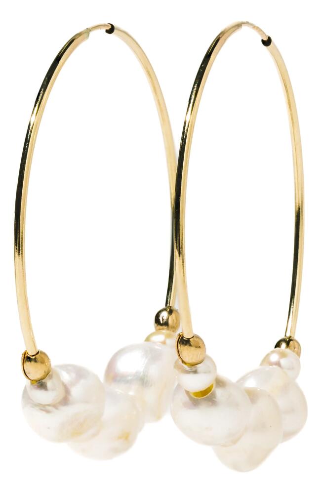 Child of Wild Tefnut Freshwater Pearl Hoop Earrings in Gold Cover