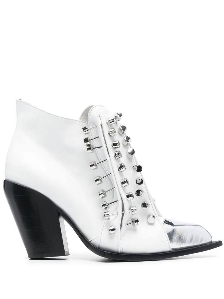 HARDOT studded leather ankle boots - White Cover