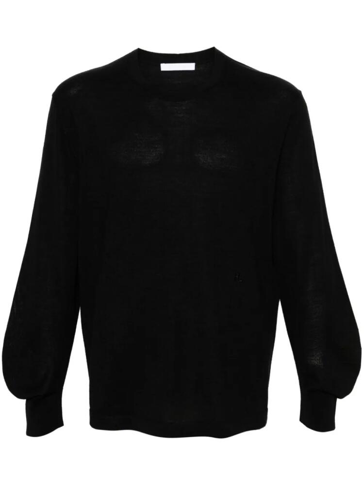 Helmut Lang curve-sleeve fine-knit jumper - Black Cover