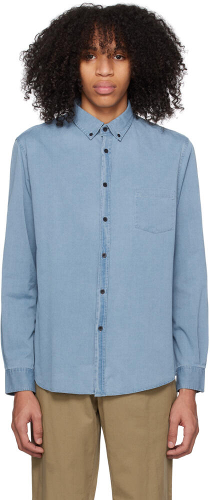 Sunspel Blue Patch Pocket Shirt Cover