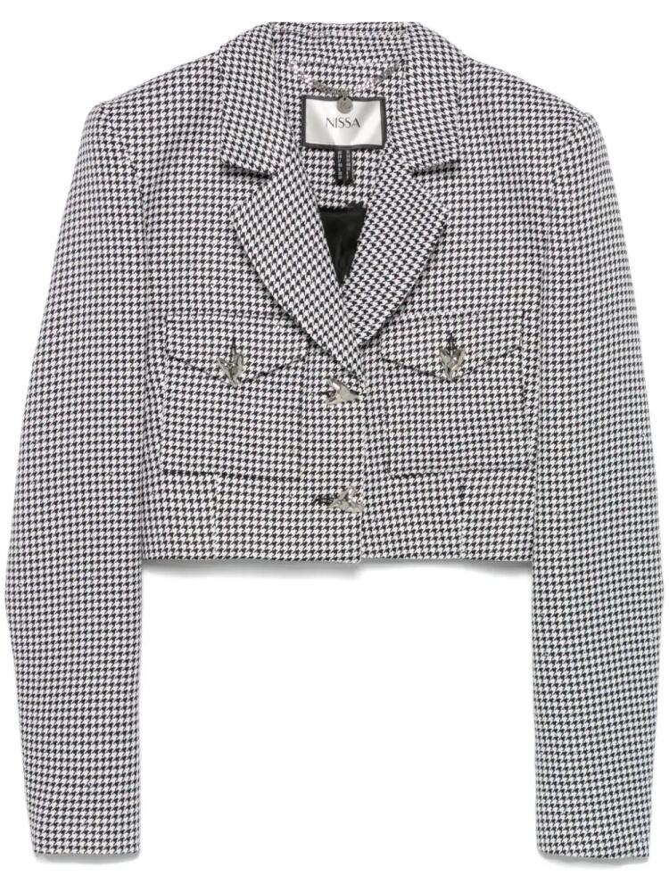 NISSA herringbone-pattern blazer - White Cover